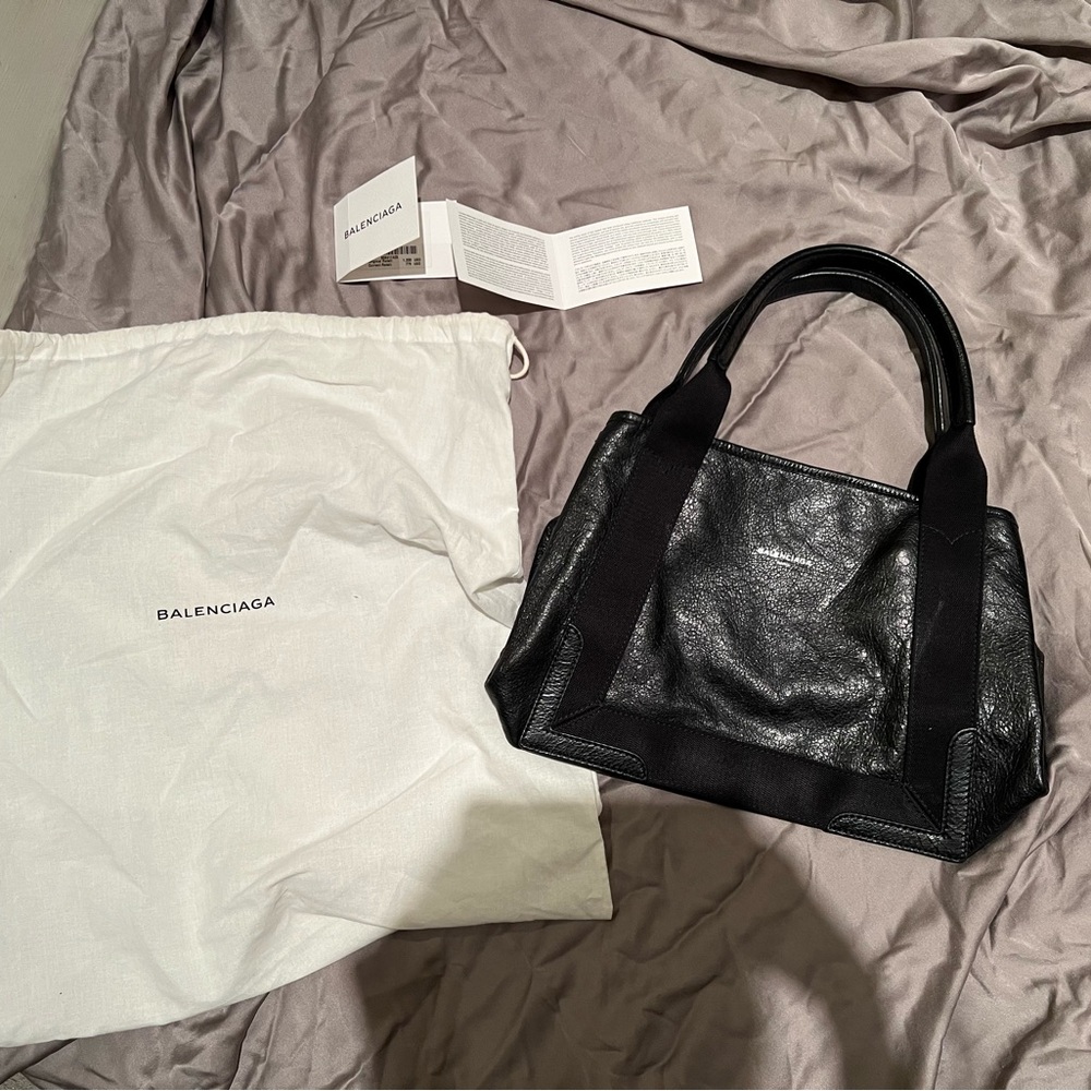 Balenciaga Soft Leather Black Cabas Tote